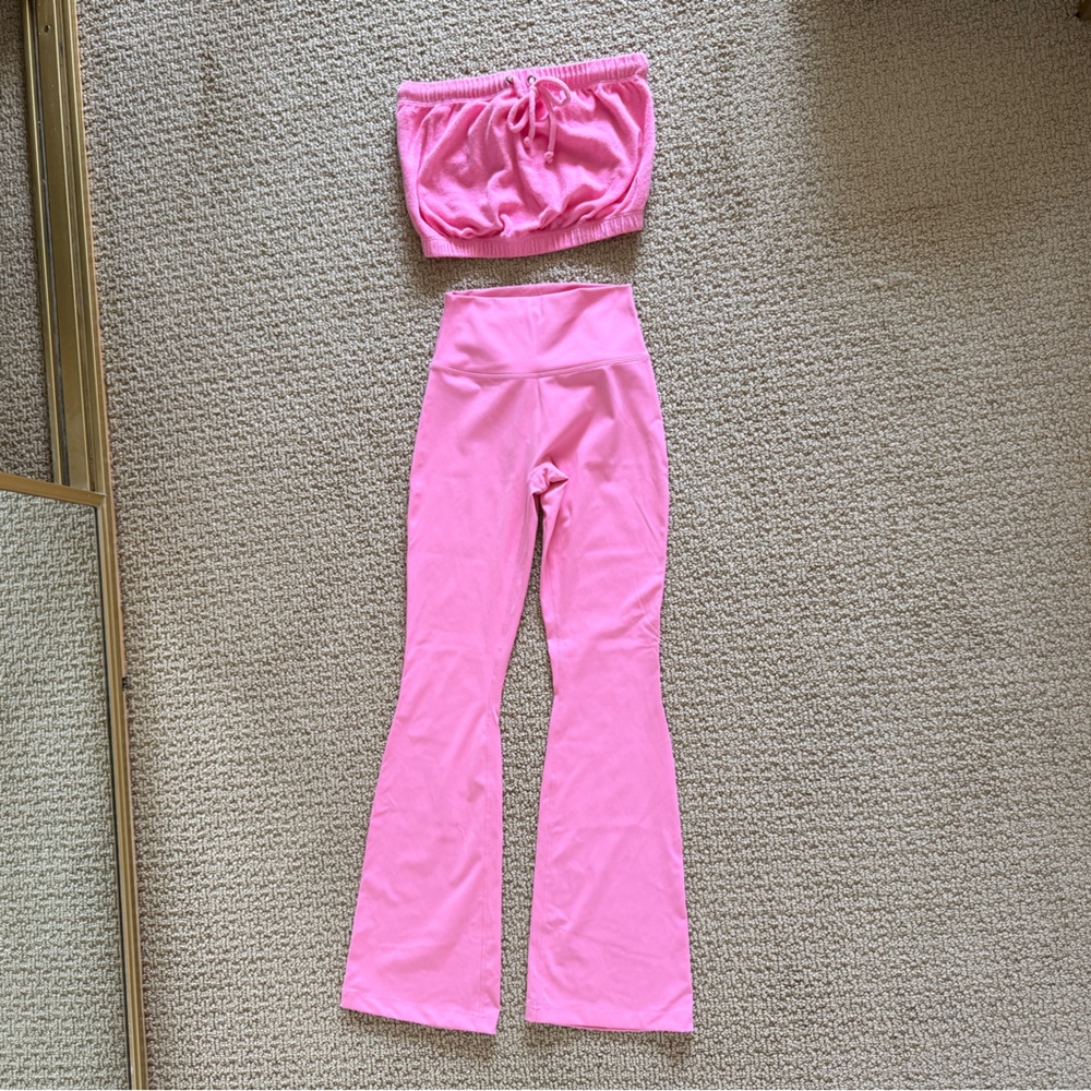 SET Active Pink Terry Top & Leggings